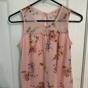 Pink floral tank top